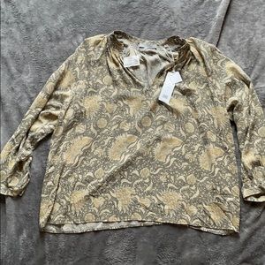 NWT Floral Silk Vince Blouse
